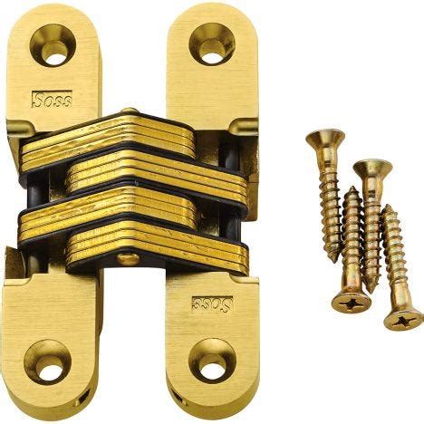 Concealed Soss Hinges-Satin Brass Finish | Rockler Woodworking and Hardware