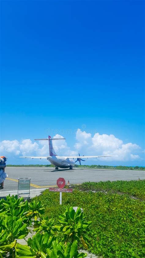 Airplane Taxiing To Runway before Take Off at Agatti Island Airport ...