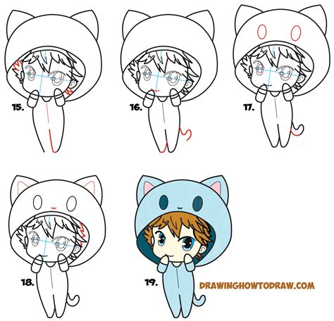 How to Draw a Chibi Boy with Hood On – Drawing Cute Chibi Boys – Easy Step by Step Drawing ...