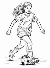 Soccer Girl Coloring Pages  Nation sketch template