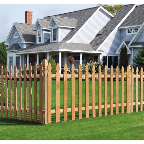 3-1/2 ft. H x 8 ft. W Cedar Spaced French Gothic Fence Panel-63665 - The Home Depot | Picket ...