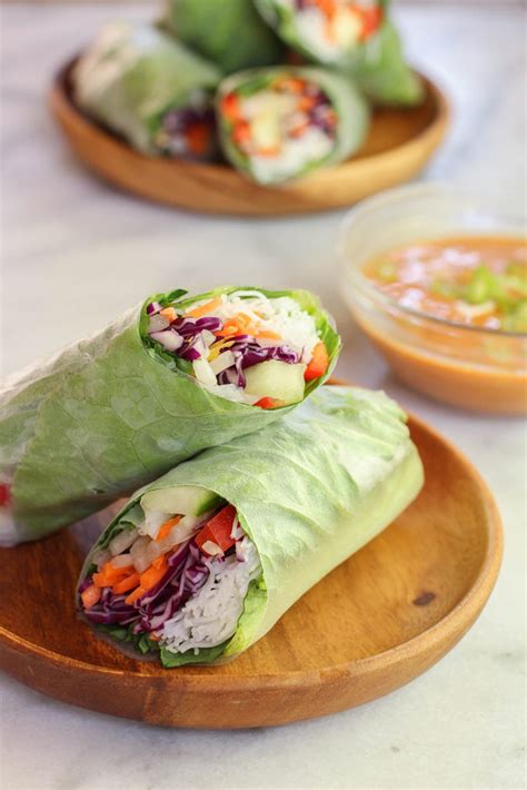 Veggie Spring Rolls with Spicy Peanut Dipping Sauce | The Mostly Vegan