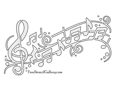 Music Notes 01 Stencil | Free Stencil Gallery