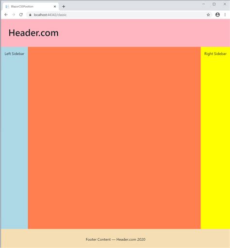 1 Line CSS Positioning Blazor Style