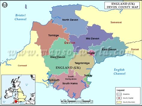 Devon County Map | Map of Devon County, England