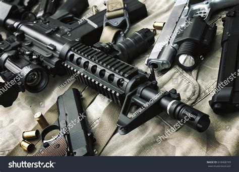 Weapons Military Equipment Army Assault Rifle: foto de stock (editar ...