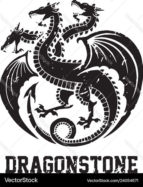 Dragon hydra symbol art Royalty Free Vector Image