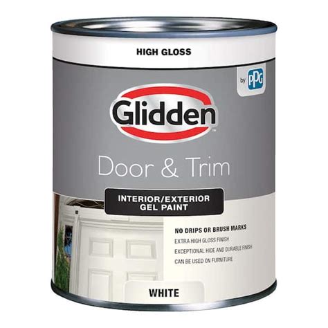 Glidden Trim and Door 1 qt. Bright White Gloss Interior/Exterior Oil ...