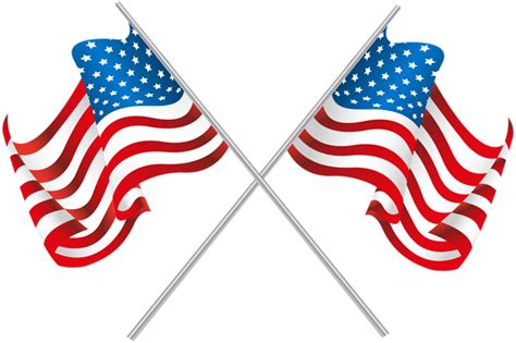 USA Crossed Flags PNG Clip Art Image | Clip art, Cross flag, Art images