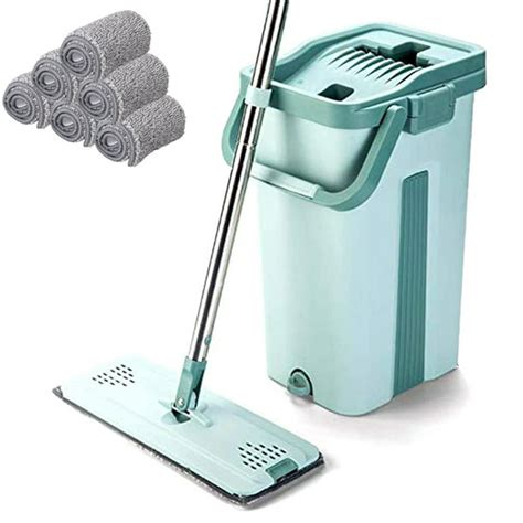 Microfiber Floor Mop and Bucket System Self Wash & Dry Mop For Hardwood ...