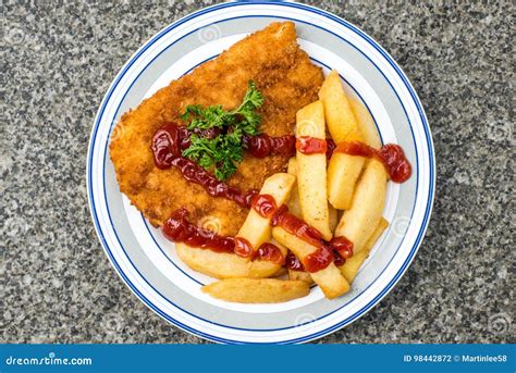 Traditional Cod Fish and Chips Stock Photo - Image of natural, breadcrumbs: 98442872