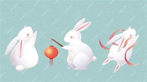 Premium Vector | Element set of cute rabbits