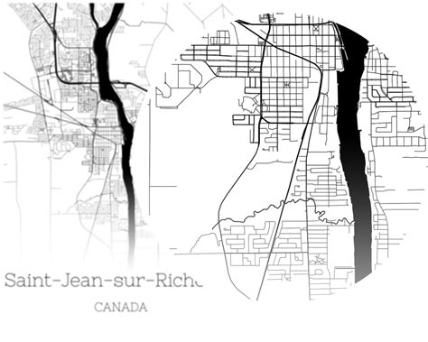 Saint-Jean-sur-Richelieu Map INSTANT DOWNLOAD | Etsy