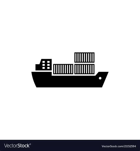 Cargo ship flat icon Royalty Free Vector Image