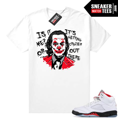 Fire Red 5s Jordan Sneaker Tees Joker - Jordan Match Tees