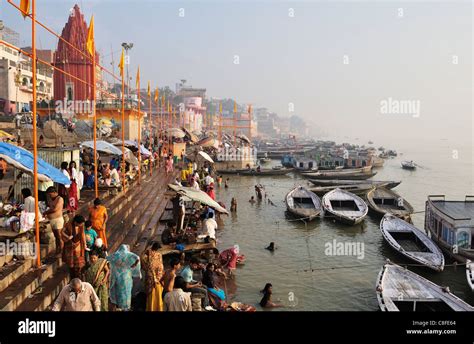 Ghats on the River Ganges, Varanasi (Benares, Uttar Pradesh, India Stock Photo - Alamy