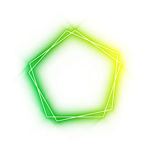 Neon Border Yellow Green Pentagon Frame, Neon Border, Neon, Border PNG ...