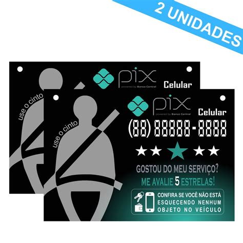 Kit 2 Plaquinhas Informativas para Motorista de aplicativo Uber 99 Taxi + Adesivo Brinde (Pix ...