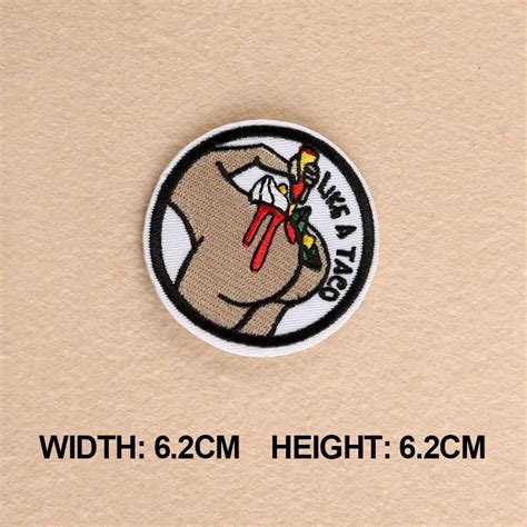 1PC Patches For Clothing Funny Patches "Butt Like a Taco" Badge Patches For Apparel Bag DIY ...