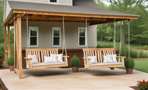 Premium AI Image | Rural Serenity Front Porch Swing on Farmhouse Cottage