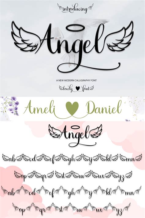 Script Font Angel Design | Signature book, Modern calligraphy fonts, Fonts