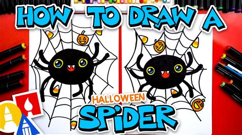 How To Draw A Halloween Spider - Art For Kids Hub