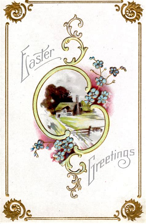 Easter Greetings Antique Postcard - Vintage Crafts and More