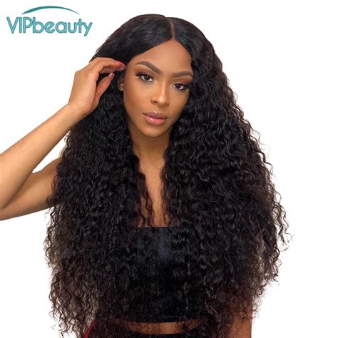 Aliexpress.com : Buy Vipbeauty 150% Water Wave Lace Front Human Hair Wigs With Baby Hair ...