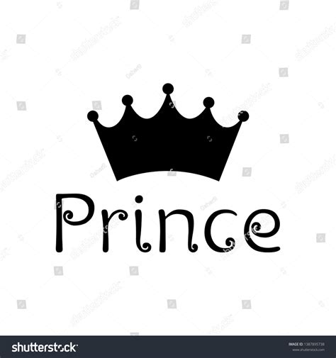 Prince Text Logo Crown Symbol Black Stock Vector (Royalty Free ...