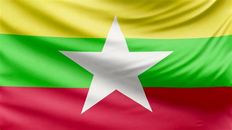 Realistic Myanmar Flag In 4k Stock Motion Graphics SBV-311650642 - Storyblocks