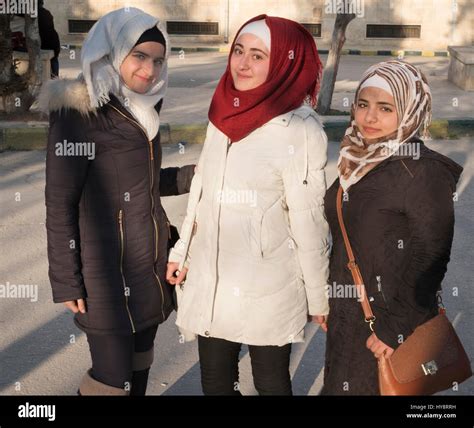 Syria, Aleppo students at University campus Stock Photo - Alamy