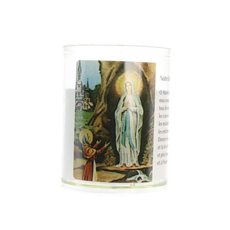 Candle of Our Lady of Lourdes with prayer - Candles and decorative candles