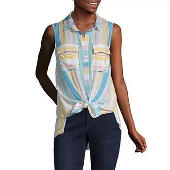 Sleeveless Button-front Shirts Tops for Women - JCPenney