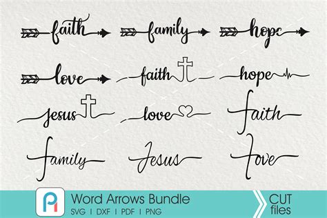 arrow svg file, arrow word art svg, faith svg, family svg, jesus svg By ...