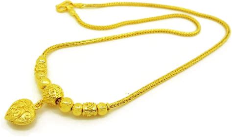 Amazon.com: Chain 24k Thai Baht Yellow Gold Plated Filled Necklace Jewelry Women 18" Pendant ...