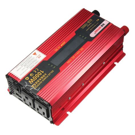 1000W Solar Power Inverter 12V to 110V LCD Power Converter Dual Socket