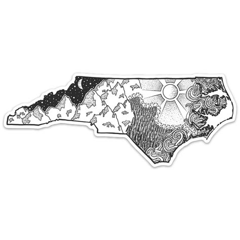 NORTH CAROLINA Sticker, Car Decal, North Carolina Decal, Water Bottle ...