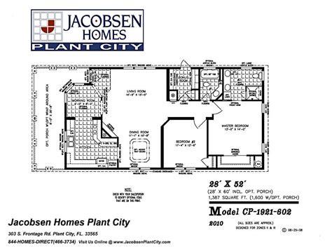 The Sanibel Mobile Home Floor Plan - Jacobsen Mobile Homes - Plant City