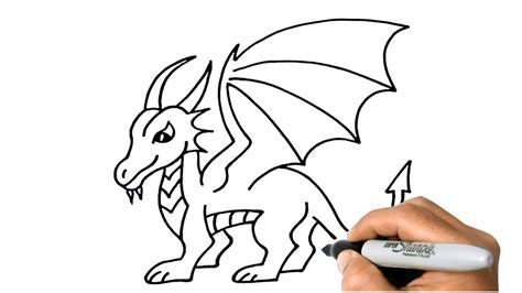 How to DRAW A DRAGON Easy Step by Step - YouTube