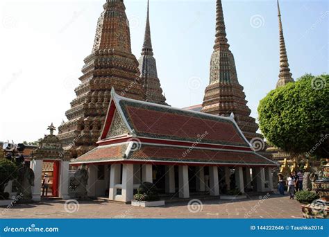 07 February 2019, Bangkok, Thailand, Wat Pho Temple Complex. Buddhist Stupas and Architectural ...