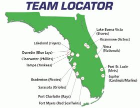 XM MLB Chat: Florida Grapefruit League Spring Training Map | Spring training, Mlb spring ...