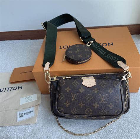 Louis Vuitton LV Multi Pochette Khaki Authentic BN, Luxury, Bags & Wallets on Carousell