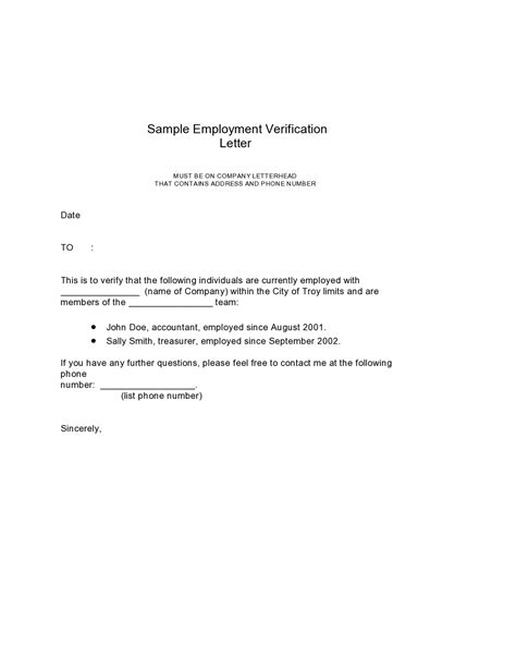 30 Employment Verification Letter Samples [Word, PDF] - TemplateArchive