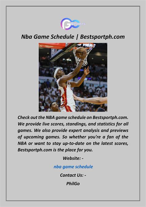 Nba Game Schedule | Bestsportph.com by Philgo - Issuu