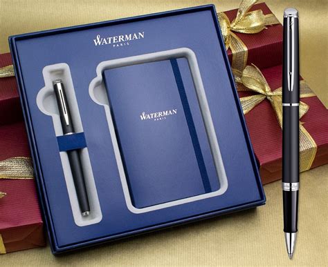 Waterman Hemisphere Rollerball Pen - Matte Black Chrome Trim in Luxury Gift Box with Free ...