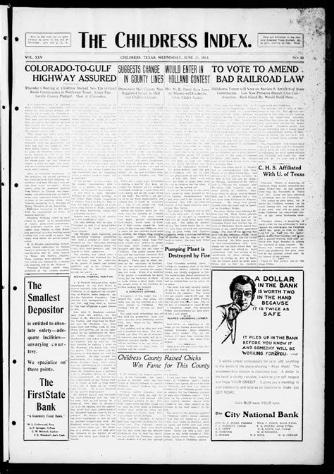 The Childress Index (Childress, Tex.), Vol. 25, No. 30, Ed. 1 Wednesday, June 11, 1913 - The ...