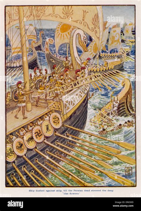 At SALAMIS, the Greek fleet of 370 vessels defeats the Persian fleet of ...