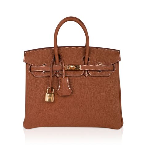 Hermes Birkin 25 Bag Gold Togo Leather Gold Hardware | Mightychic