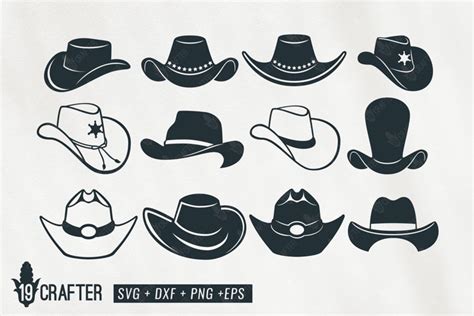 cowboy hat clipart svg bundle