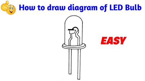 How to draw a LED bulb | how to draw LED diagram - YouTube